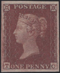 138337 1854 DIE 1 1D PL.191 IMPERFORATE IMPRIMATUR LETTERED TC.
