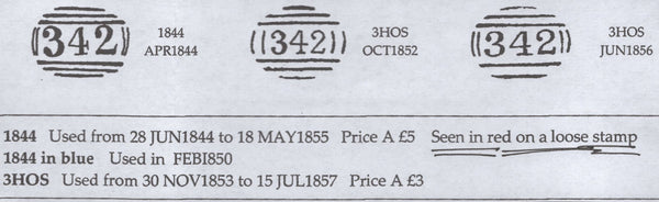 138382 1846 MAIL HASTINGS, SUSSEX TO BATTLE WITH 1D PL.60 (SG9) WITH MIXED RED AND BLACK INK '342' NUMERAL OF HASTINGS.
