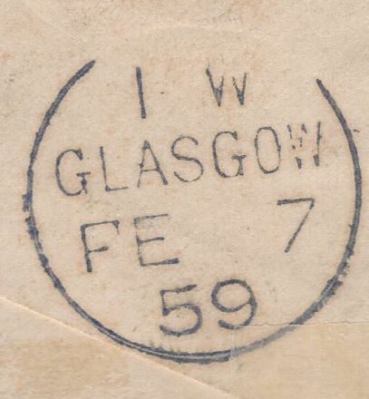 138393 1859 REGISTERED MAIL FINTRY, CO. STIRLING TO GLASGOW WITH 1D (SG40) X 7 AND BELOW 'FINTRY FINTRY' SCOTS LOCAL HAND STAMP IN DARK BLUE.