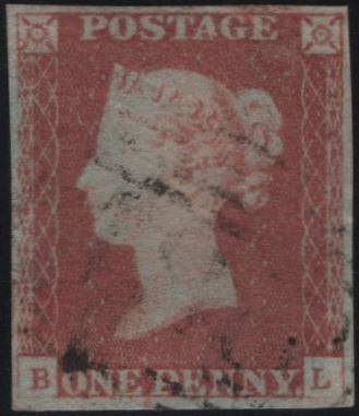 138609 1849 1D PL.88 (SG8)(BL RE-ENTRY SPEC BS77a) FINE USED.