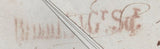 138761 1840 MAIL LONDON TO COLOGNE, POST PAID TO ROTTERDAM WITH VARIOUS HAND STAMPS.