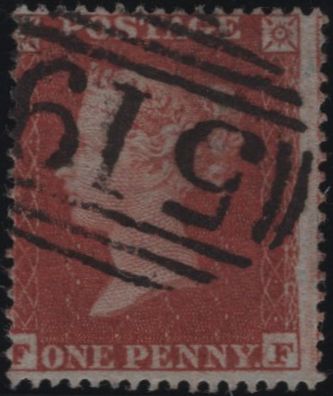 138848 1854 DIE 1 1D PL.194 (SG17)(FF) GOOD TO FINE USED.