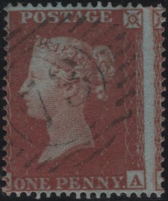 138925 1854 DIE 1 1D PL.176 (SG17)(RA) MISPLACED SHEET LETTERING, FINE USED.