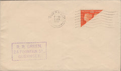 138992 1940 MAIL USED IN GUERNSEY WITH 2D CENTENARY VARIETY BISECT (SG482a).