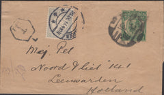 139004 1914 NEWSPAPER WRAPPER WITH ½D S.T.O. TO HOLLAND WITH DUTCH POSTAGE DUE.