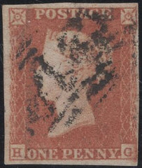 139015 1849 1D PL.91 (SG8)(HG) FINE USED, MISSING IMPRIMATUR LETTERING.