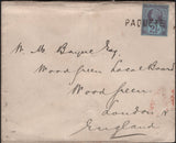 139228 1896 MAIL LISBON TO LONDON WITH 2½D (SG201) 'PAQUETE' CANCELLATION.