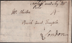139235 1777 MAIL GAINSBOROUGH TO LONDON WITH 'GAINS/BOROUGH' HANDSTAMP (LI321).