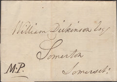 139357 1772 MAIL BRISTOL TO SOMERTON, SOMERSET WITH 'B/RIS/TOL' HAND STAMP TYPE C.