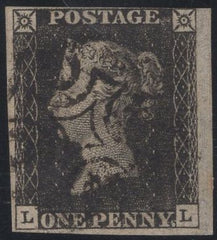 139425 1840 1D BLACK PL.6 (SG2)(LL) GOOD USED.