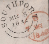 139522 1842 COVERS (2) FROM SOUTHPORT TO LONDON WITH 1D (SG8) BOTH CANCELLED DOUBLE STRIKE SOUTHPORT MALTESE CROSS.