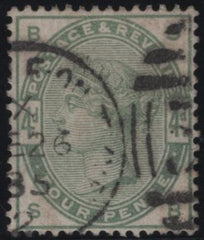 139608 1884 4D DULL GREEN (SG192) FINE USED WITH 'SPLIT WATERMARK'.