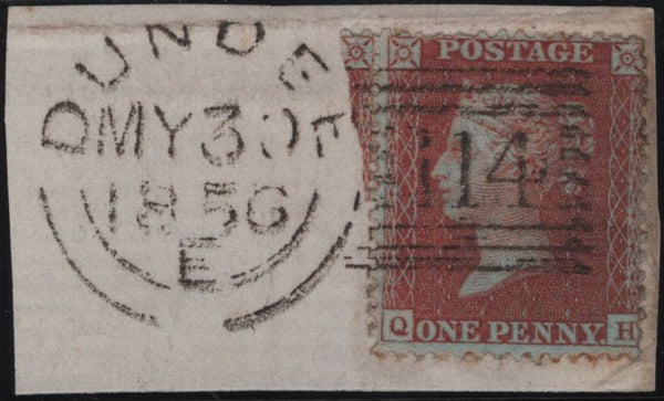 139645 1856 DIE 2 1D PL.22 L.C.14 (SG29)(QH) ON DATED PIECE.