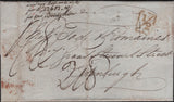 139666 1836 MAIL FORT WILLIAM, CALCUTTA, INDIA TO EDINBURGH WITH 'INDIA LETTER/MARGATE' HAND STAMP IN RED (ROB In.3).