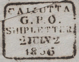 139666 1836 MAIL FORT WILLIAM, CALCUTTA, INDIA TO EDINBURGH WITH 'INDIA LETTER/MARGATE' HAND STAMP IN RED (ROB In.3).