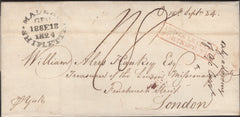 139673 1824 MAIL MADRAS TO LONDON WITH 'INDIA LETTER/PORTSMOUTH' HAND STAMP (ROB In.3).
