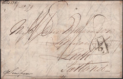 139677 1826 MAIL INDIA TO LEITH WITH BOXED 'INDIA LETTER/PORTSMOUTH' WITH DOUBLE FRAME (ROB In.4).