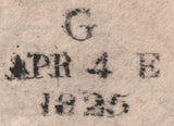 139732 1825 MAIL GLASSARY, ARGYLL AND BUTE TO STRATHAIRD, ISLE OF SKYE WITH 'LOCH/GILPHEAD/487-G' MILEAGE MARK.