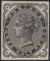 139742 1880 1½D VENETIAN RED (SG167) IMPERFORATE PLATE PROOF IN BLACK.