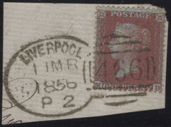 139789 1856 DIE 2 1D PL.23 WMK SMALL CROWN (SPEC C7)(MD) FINE USED ON DATED PIECE.