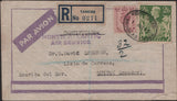 139977 1943 AIR MAIL TANGIER TO QUITO, ECUADOR WITH KGVI 2/6 YELLOW-GREEN (SG476b).
