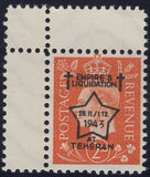 140244 1944 ½D TO 3D GERMAN PROPAGANDA FORGERIES EXTREME WORLD POLITICS 'EMPIRE'S LIQUIDATION/28.11. 1.12. 1943/AT TEHERAN' OVERPRINT, SET OF SIX, SUPERB UNUSED.