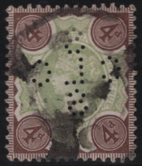 23468 1887 4D JUBILEE (SG205) VARIETY 'WHITE CORNERS' (SPEC K33c/f) FOUR USED EXAMPLES.