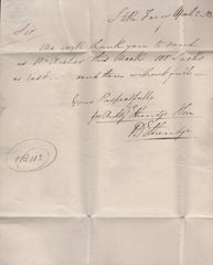 86839 - NORFOLK. 1833 letter Stoke Ferry to London. On rev...