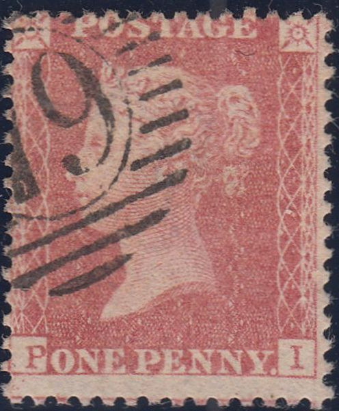 101814 - PL.46 MATCHED PAIR LETTERED PI ON BLUED (SG29) AND WHITE PAPER (SG40).