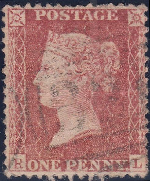 101907 - PL.46 MATCHED PAIR RED-BROWN ON BLUED PAPER (SG29) AND ROSE-RED ON WHITE PAPER LETTERED RL.