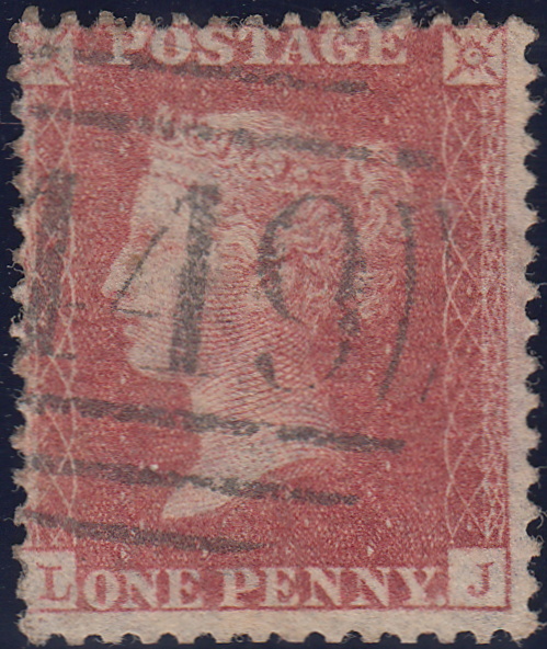 106196 - 1856/7 DIE 2 1D PL.47 MATCHED PAIR BLUED (SG29) AND WHITE PAPER (SG40) LETTERED LJ.