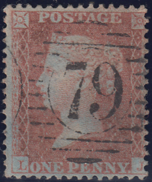 106196 - 1856/7 DIE 2 1D PL.47 MATCHED PAIR BLUED (SG29) AND WHITE PAPER (SG40) LETTERED LJ.