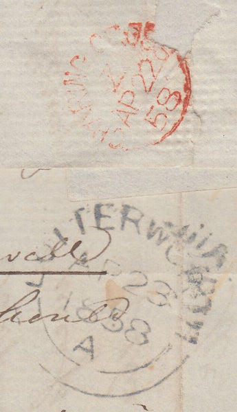 107290 - 1858 PL.60 (OF) PERF 16 (SG36) ON COVER.