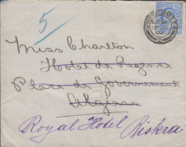 107991 - 1903 MAIL LONDON TO ALGERIA, RE-DIRECTED.