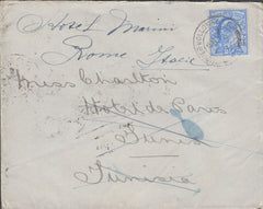 107994 - 1903 MAIL LONDON TO TUNISIA RE-DIRECTED TO ROME.