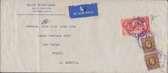 108474 - 1937 MAIL LONDON TO BRAZIL/5S SEAHORSE (SG451).