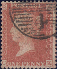 109047 - 1856-7 PL.44 MATCHED PAIR (CK) BLUED PAPER (SG29) AND WHITE PAPER (SG40).