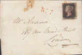 110268 - 1D GREY-BLACK PL.7 (SG3)(EL) ON COVER BLANDFORD TO LONDON.