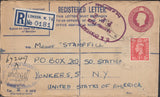 110460 - 1950 REGISTERED MAIL LONDON TO USA/STAMP DEALER.