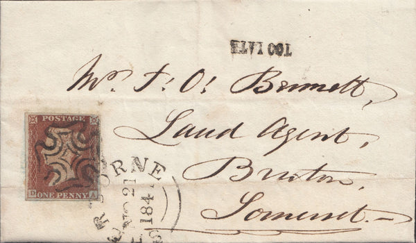 110918 - 1841 DORSET/"TOO LATE" HAND STAMP (DT533).