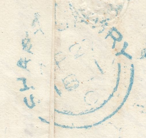 111724 - "698" NUMERAL OF SHAFTESBURY IN BLUE ON COVER (SPEC B1xb CAT £750).