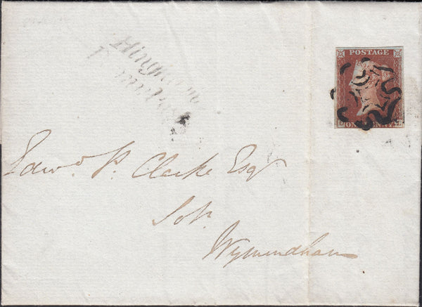 111769 - 1D RED PL.XI (SG7)(OL) ON COVER USED WITHIN NORFOLK.