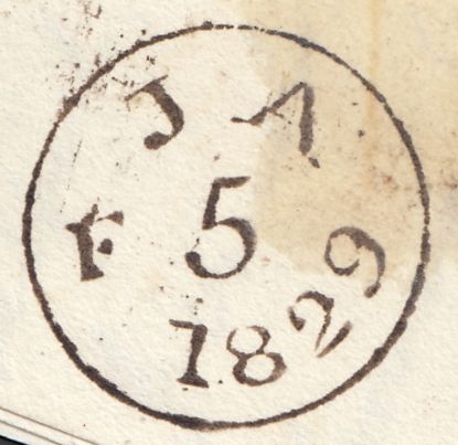 112411 1829 DORSET/"MISSENT TO BLANDFORD" HAND STAMP (DT70).