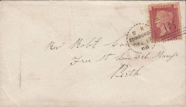 113813 1868 EDINBURGH DOTTED CIRCLE (RA5) ON COVER.