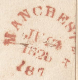 114548 1828 MANCHESTER/"MANCHESTER 187" MILEAGE MARK (M70).