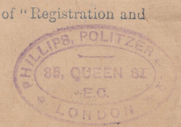 116462 1908 REGISTERED MAIL LONDON TO LEIPZIG/LATE FEE/PERFIN.