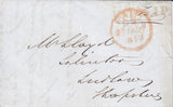 116859 1852 'G AND T. WALLIS 64 LONG ACRE LONDON' WAFER SEAL ON LETTER TO LUDLOW.