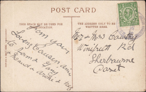 117618 1912 DORSET/'TOLLER PORCORUM' RUBBER DATE STAMP.