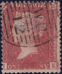 119913 1857 DIE 2 1D PL.27 (SG40)(IE) WITH VERY UNUSUAL OVER-INKING FLAW, WITH NORMAL PRINTING.