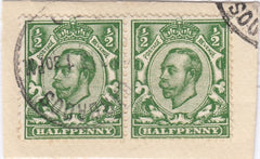 121076 1912 ½D DOWNEY (SG339) WITH BARBADOS CANCELLATION.